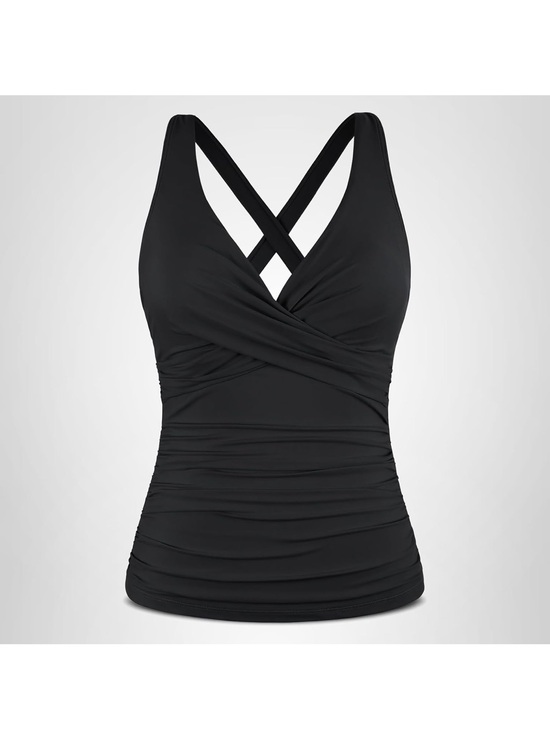 Other - Tankini Black Cross-Back Tankini Top. Size 10 new with tags